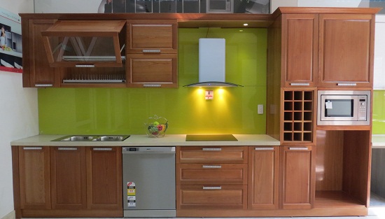 Tủ bếp gỗ xoan đào Hoàng Anh Gia Lai  GL365-A1-1