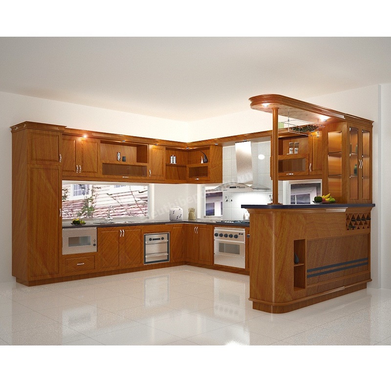 Tủ bếp gỗ xoan đào Hoàng Anh Gia Lai  GL365-A1-9